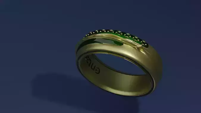 Emerald and pure gold ring