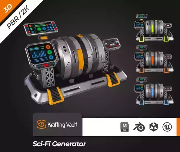 SCI-FI Generator Low-poly 3D model SCI-FI Generator Low-poly 3D model