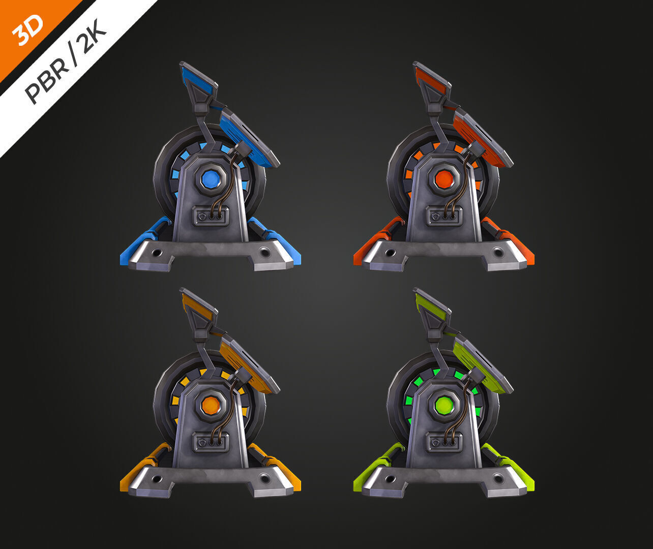 SCI-FI Generator Low-poly 3D model_10