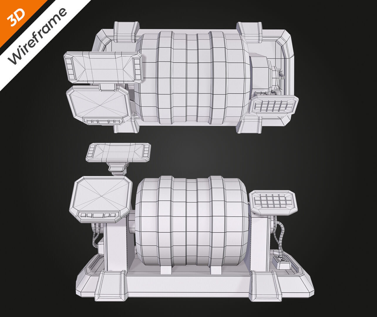SCI-FI Generator Low-poly 3D model_13