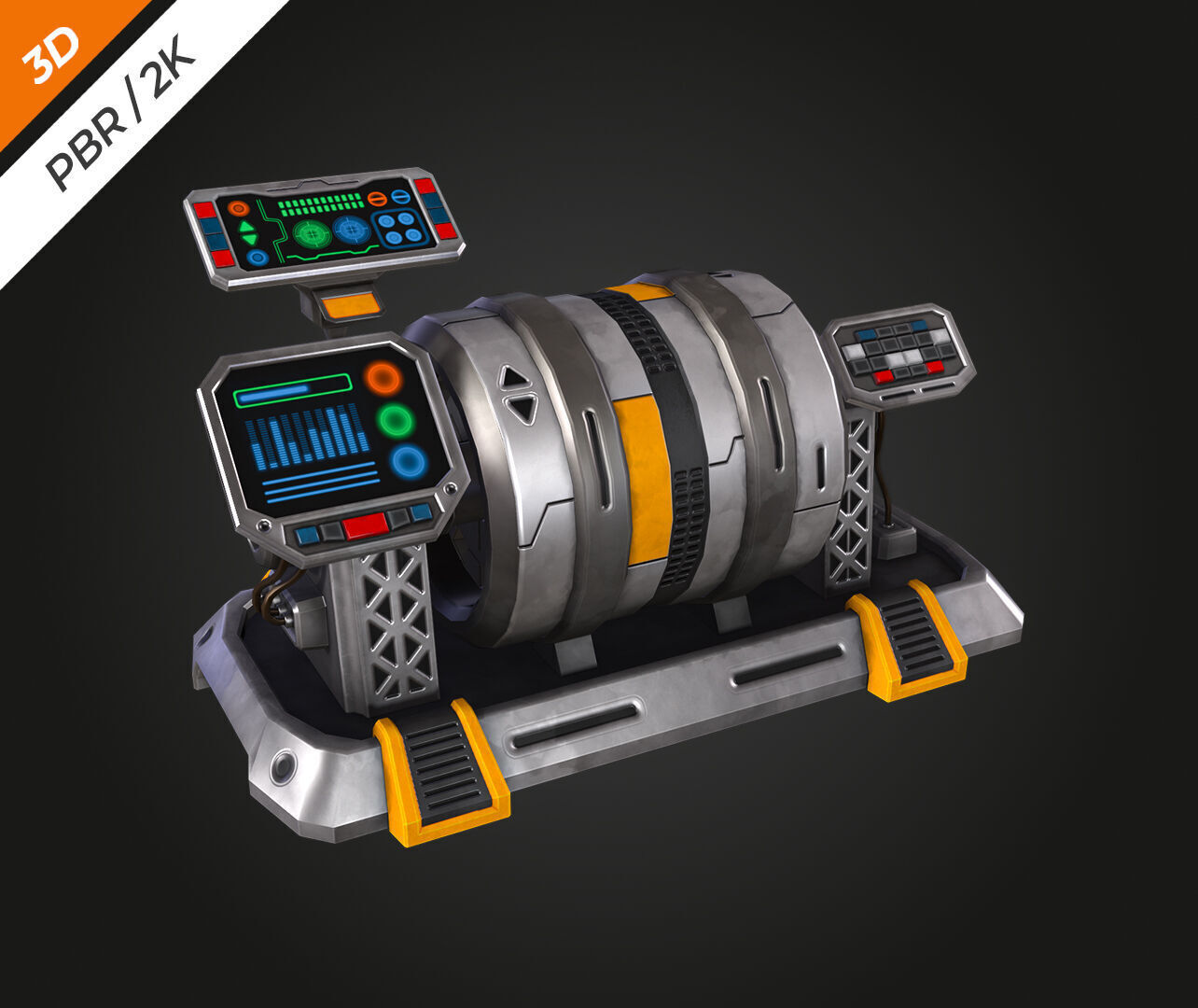 SCI-FI Generator Low-poly 3D model_2