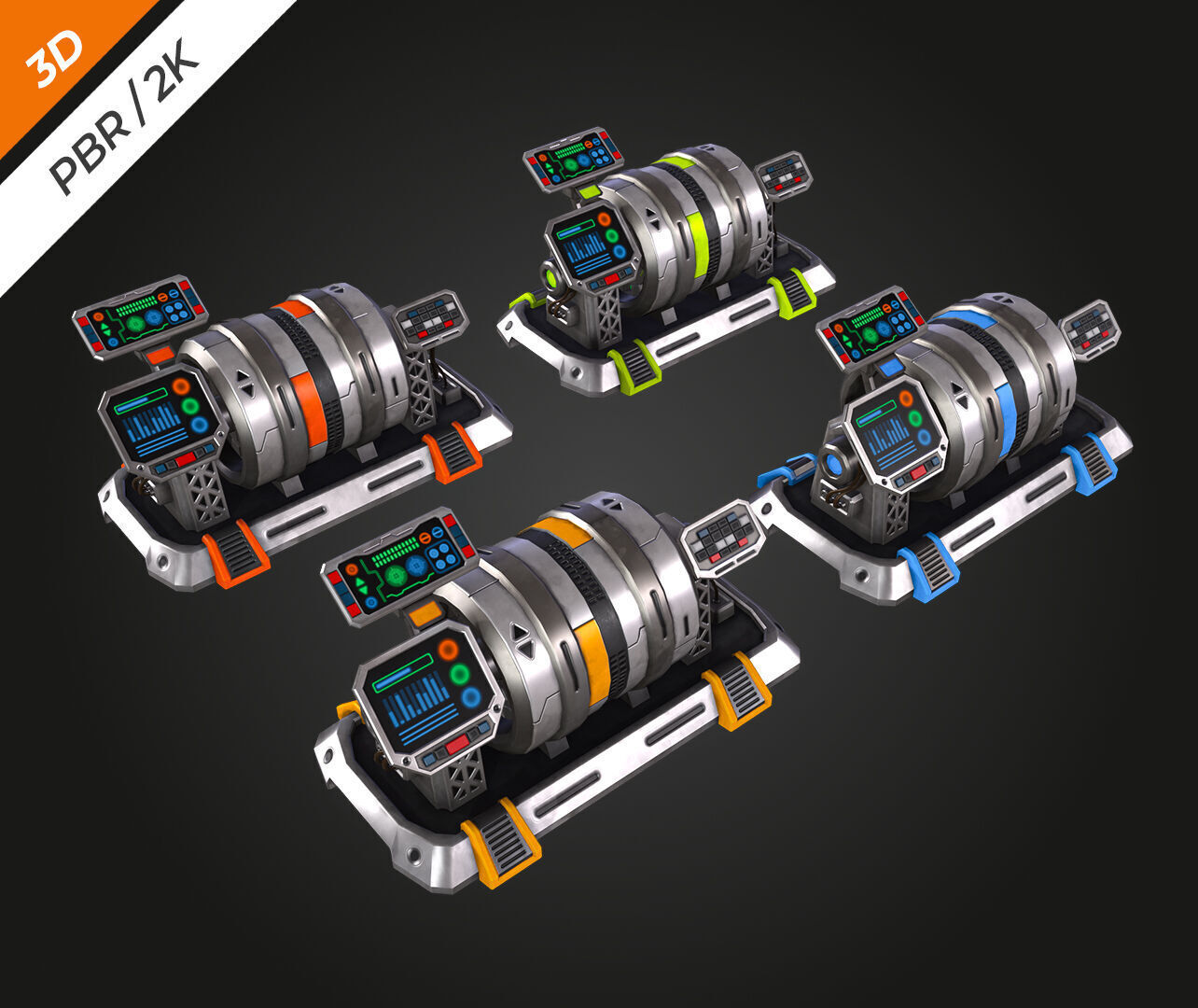 SCI-FI Generator Low-poly 3D model_11