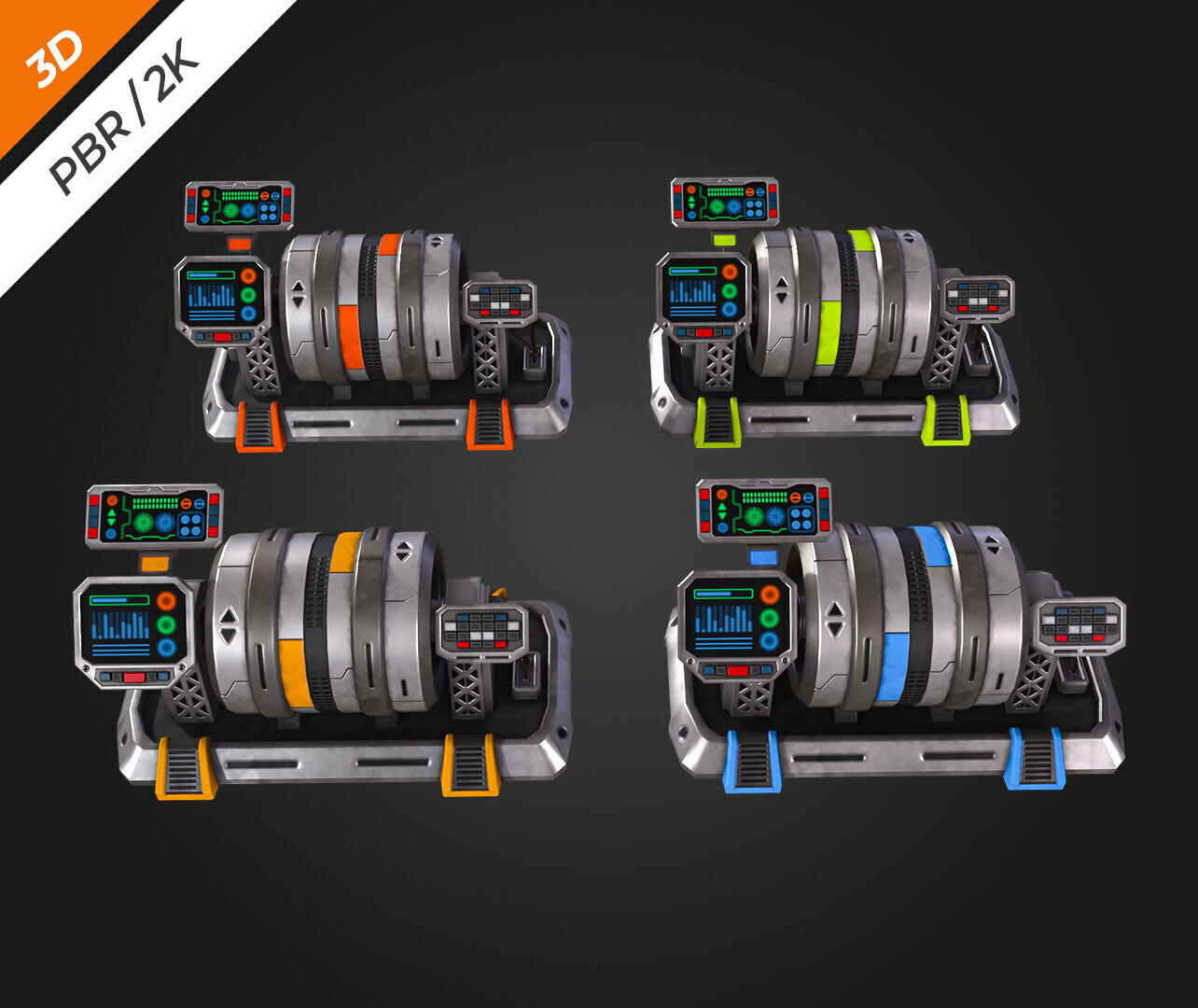 SCI-FI Generator Low-poly 3D model_12