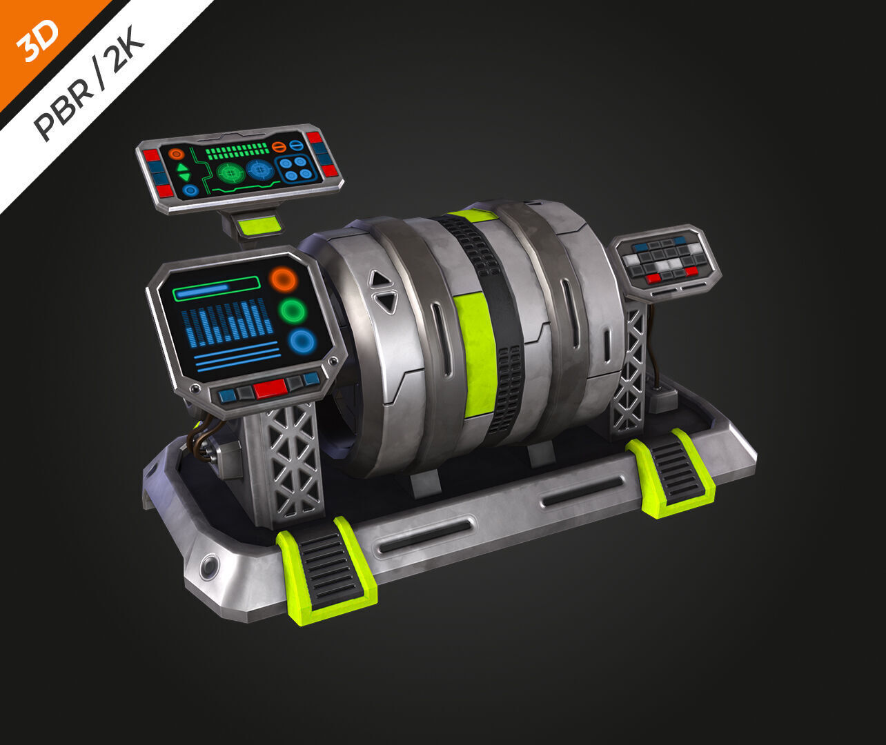 SCI-FI Generator Low-poly 3D model_5