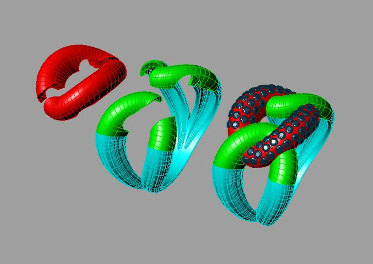 ring Chain Anello catena 3D print model_3