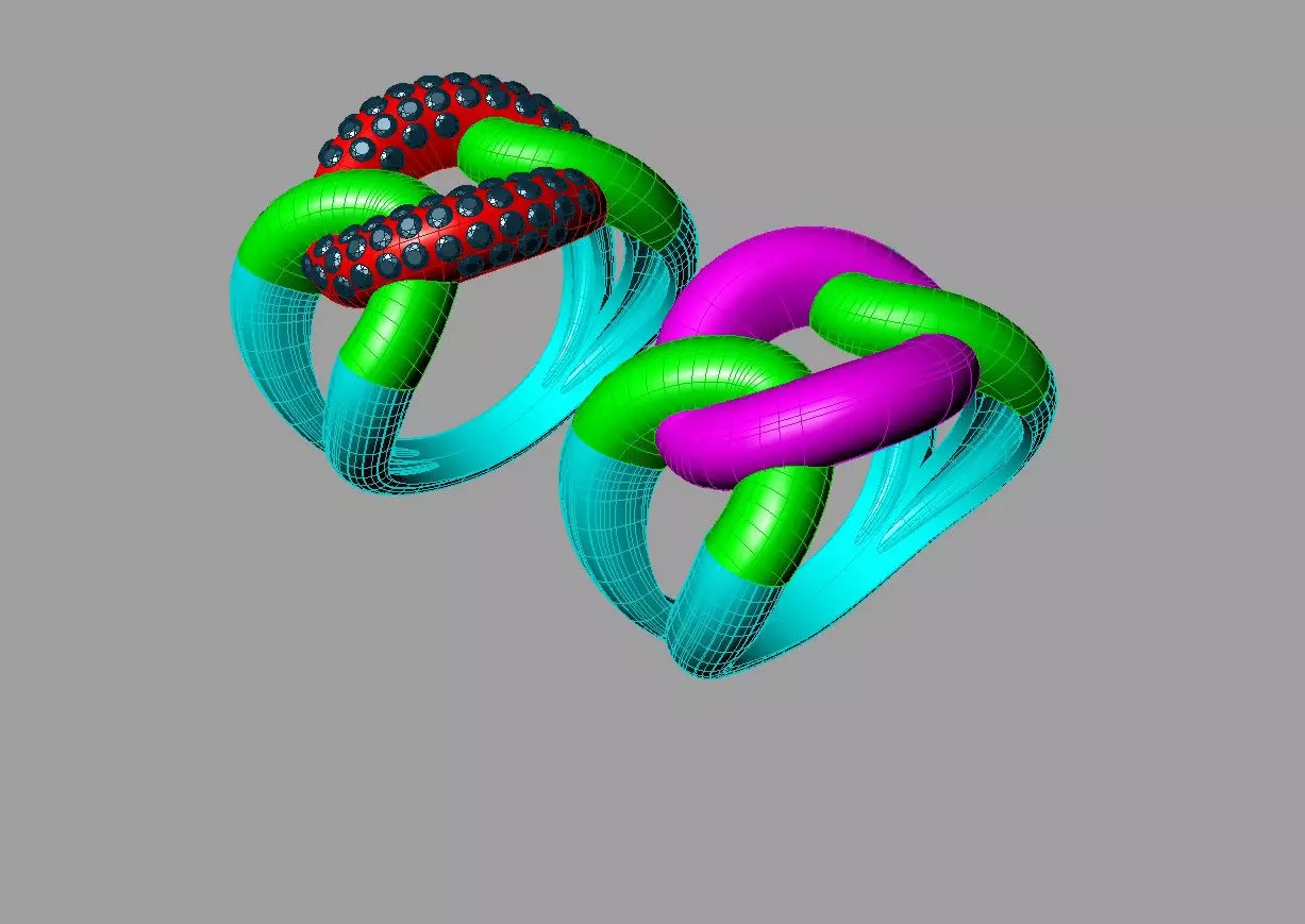 ring Chain Anello catena 3D print model_0