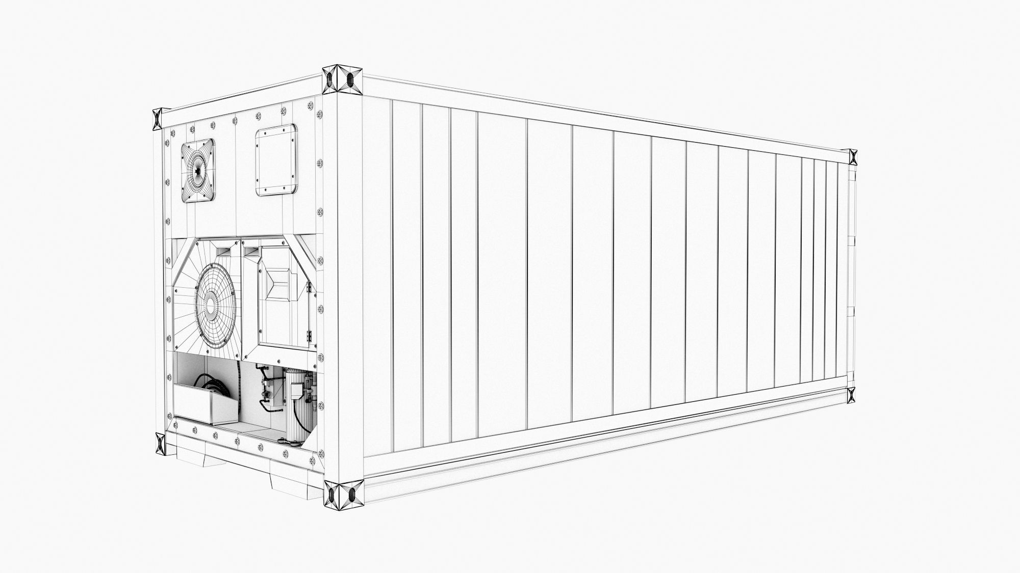 20ft EVERGREEN shipping Container Reefer CARRIER 3D model_13