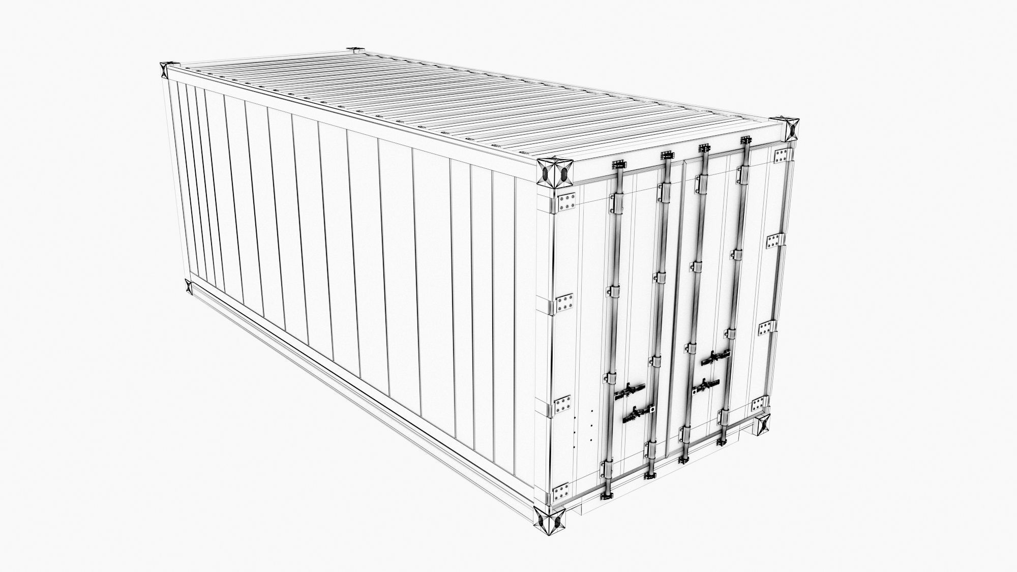 20ft EVERGREEN shipping Container Reefer CARRIER 3D model_12
