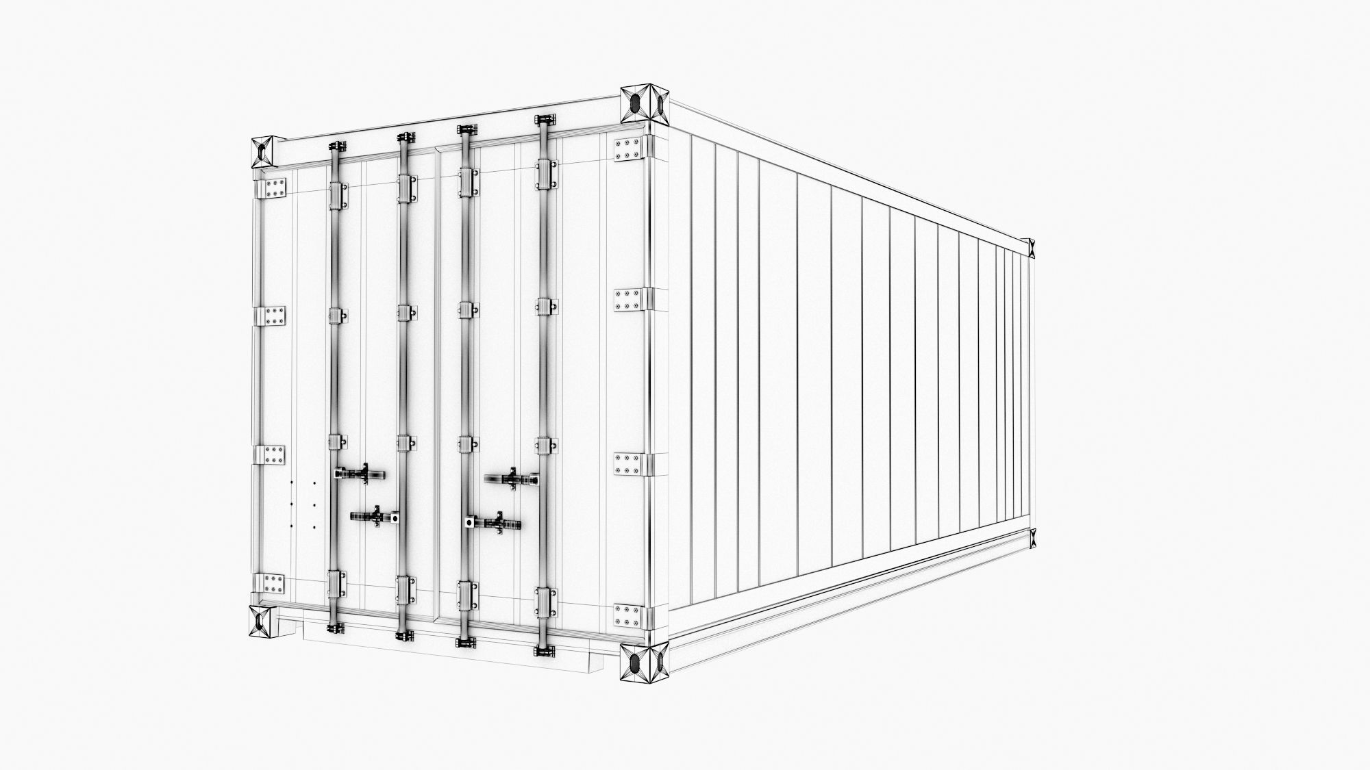 20ft EVERGREEN shipping Container Reefer CARRIER 3D model_11