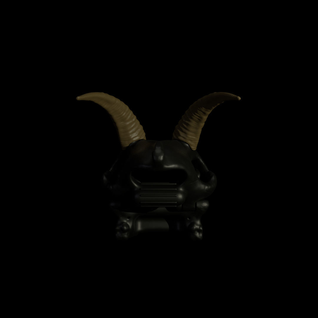 Goat Horns For Skull Pet Puppet 3D Print 3D print model_4