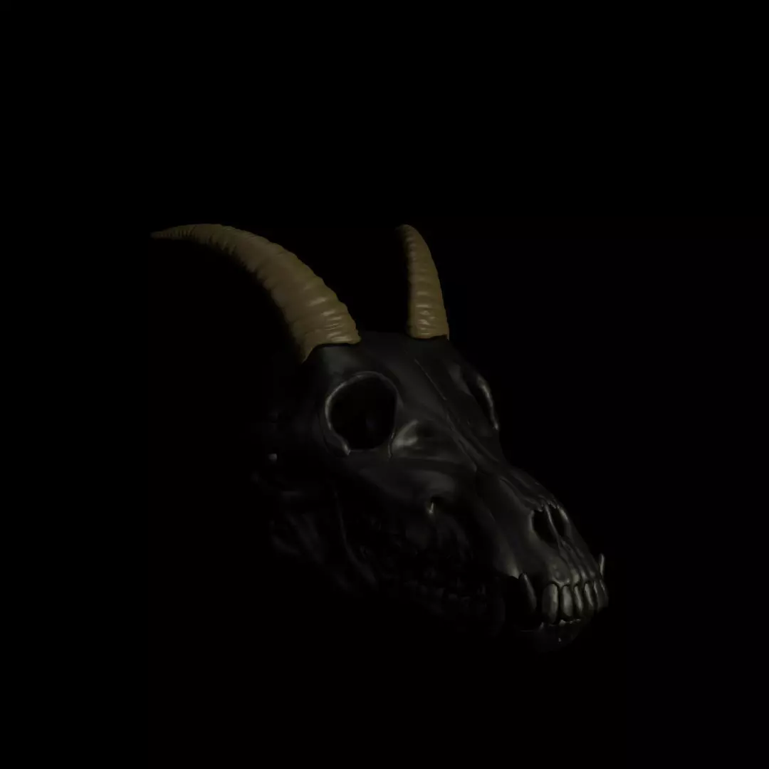 Goat Horns For Skull Pet Puppet 3D Print 3D print model_0