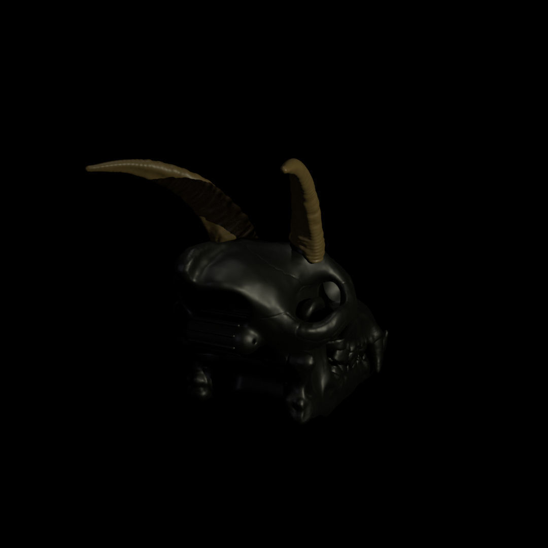 Goat Horns For Skull Pet Puppet 3D Print 3D print model_3