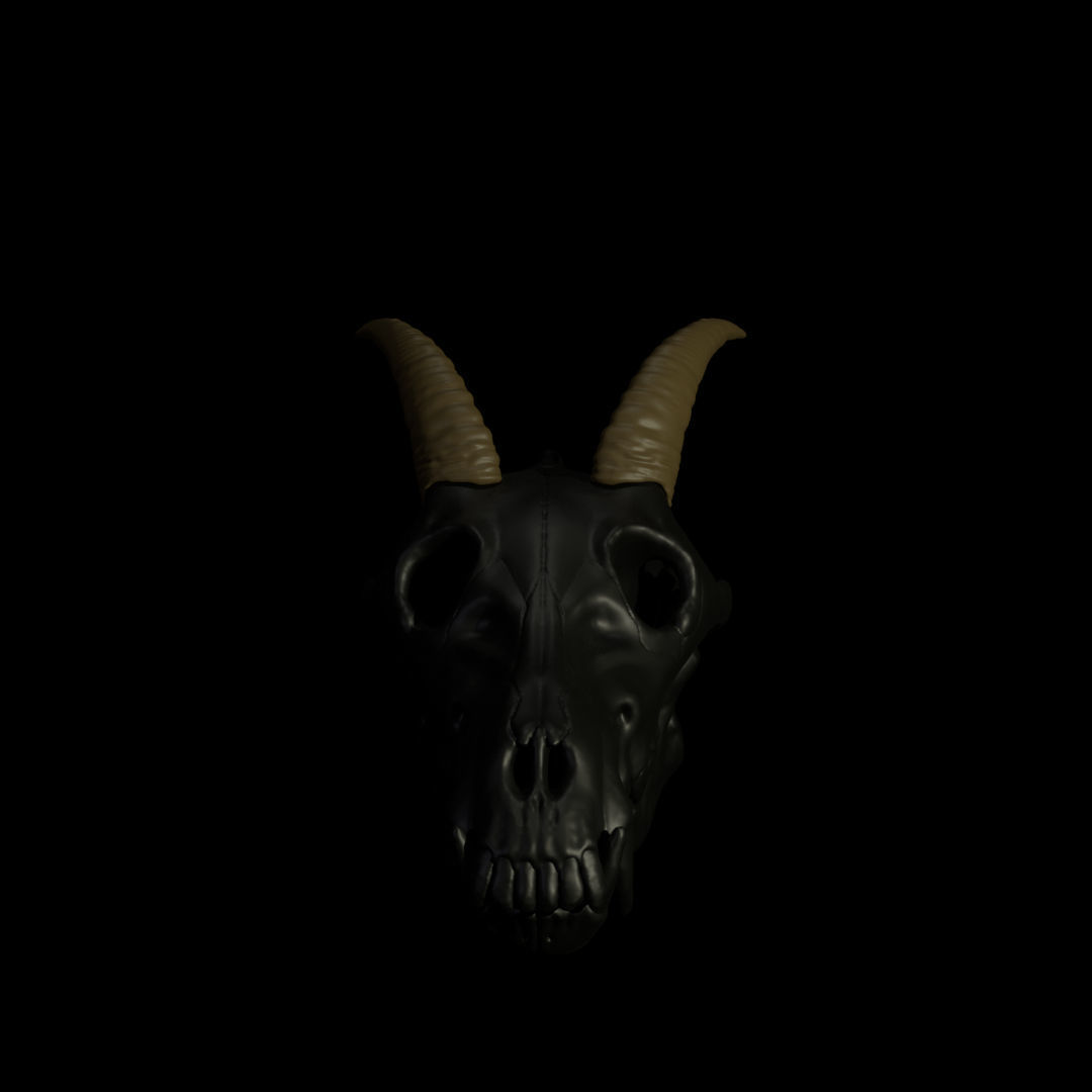Goat Horns For Skull Pet Puppet 3D Print 3D print model_9