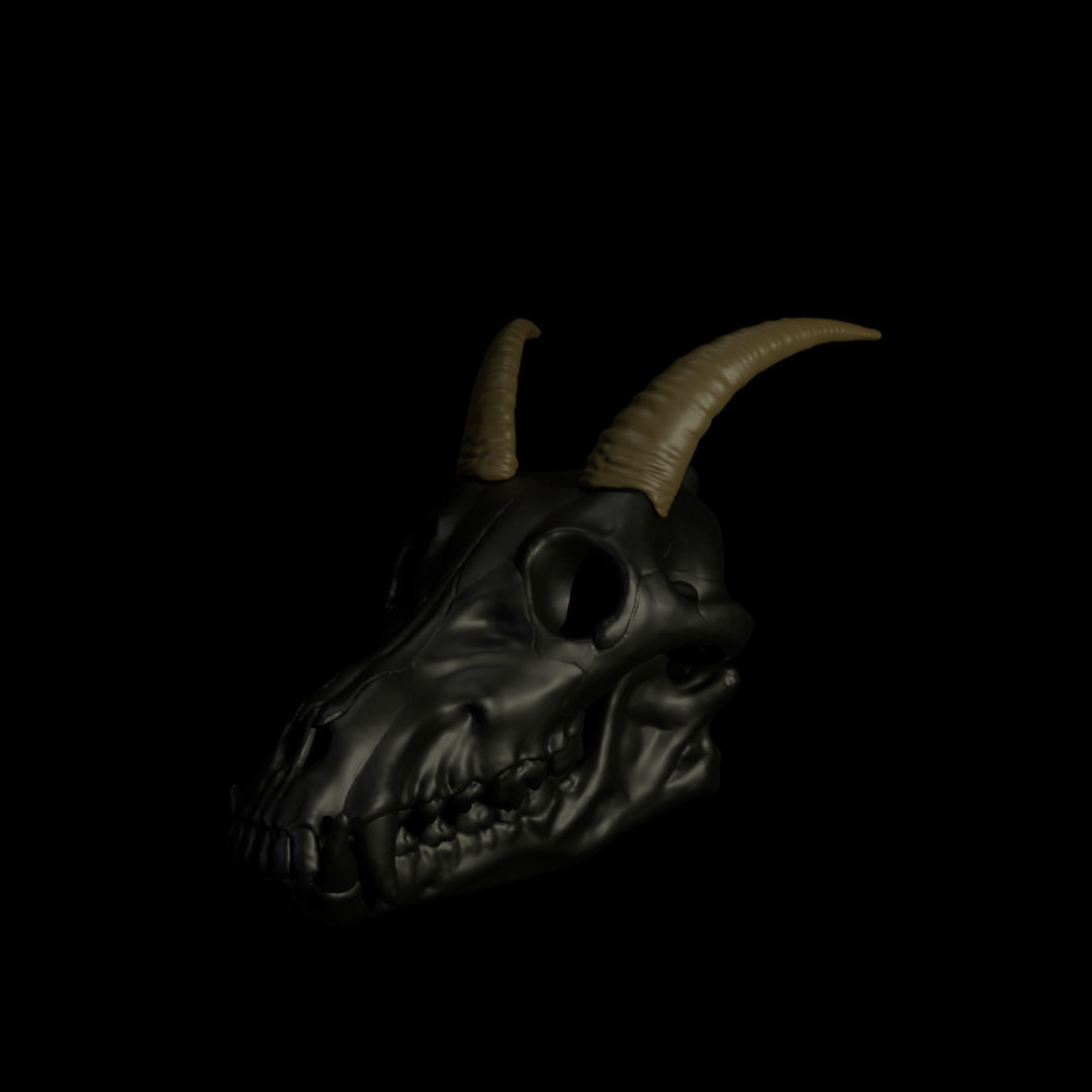 Goat Horns For Skull Pet Puppet 3D Print 3D print model_8