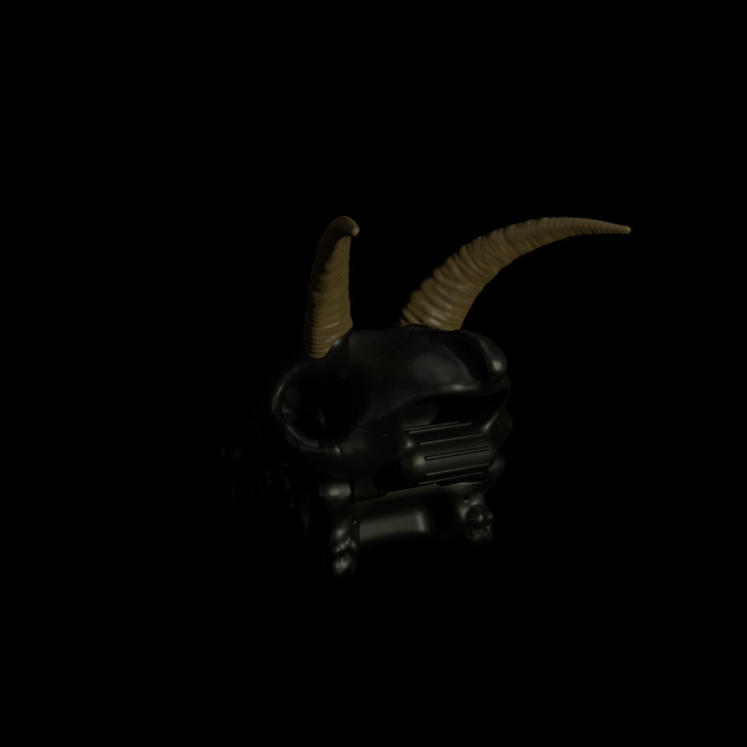 Goat Horns For Skull Pet Puppet 3D Print 3D print model_5