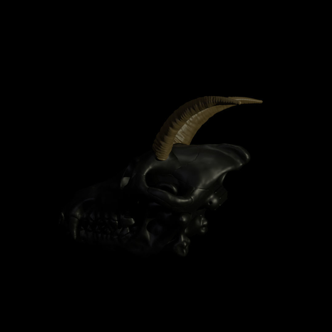 Goat Horns For Skull Pet Puppet 3D Print 3D print model_6
