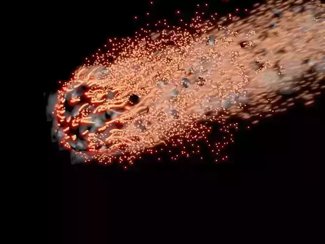 Asteroid hitting ground