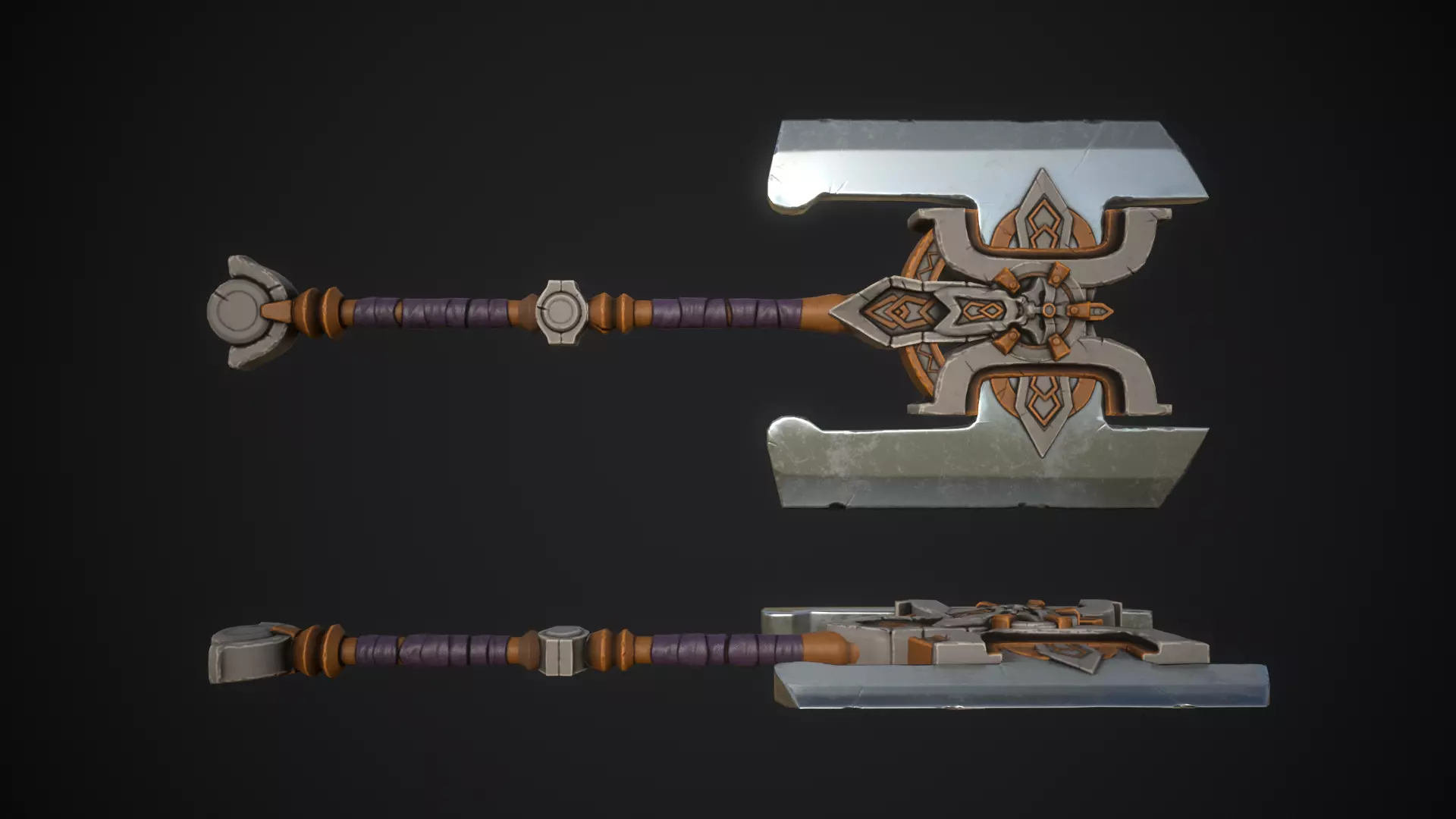 StylizedAxe Low-poly 3D model