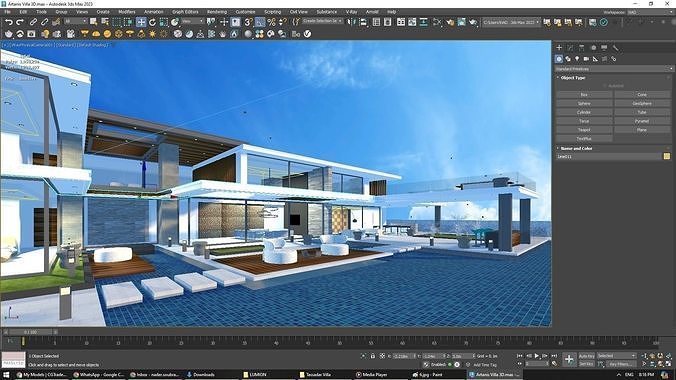 Tassadar Villa Exterior Design 3D model 7