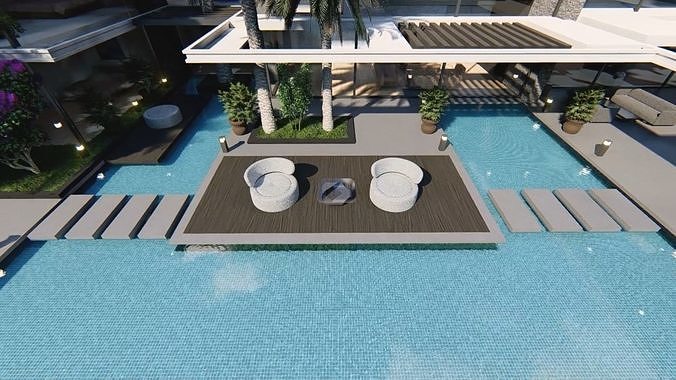 Tassadar Villa Exterior Design 3D model 6