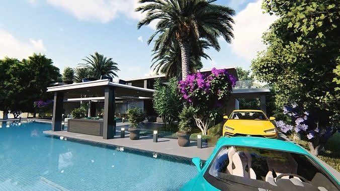 Tassadar Villa Exterior Design 3D model 3
