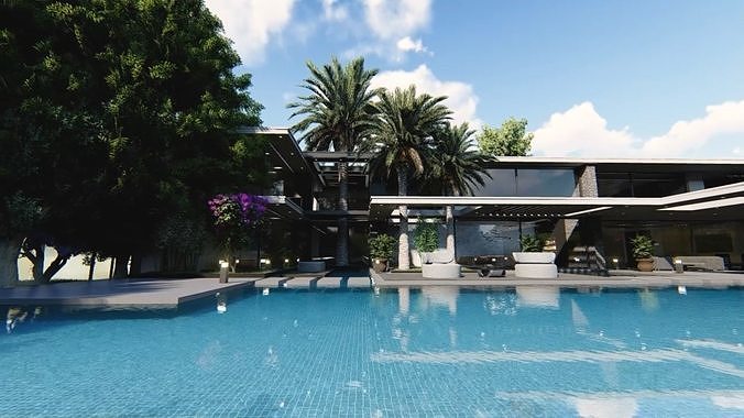 Tassadar Villa Exterior Design 3D model 2
