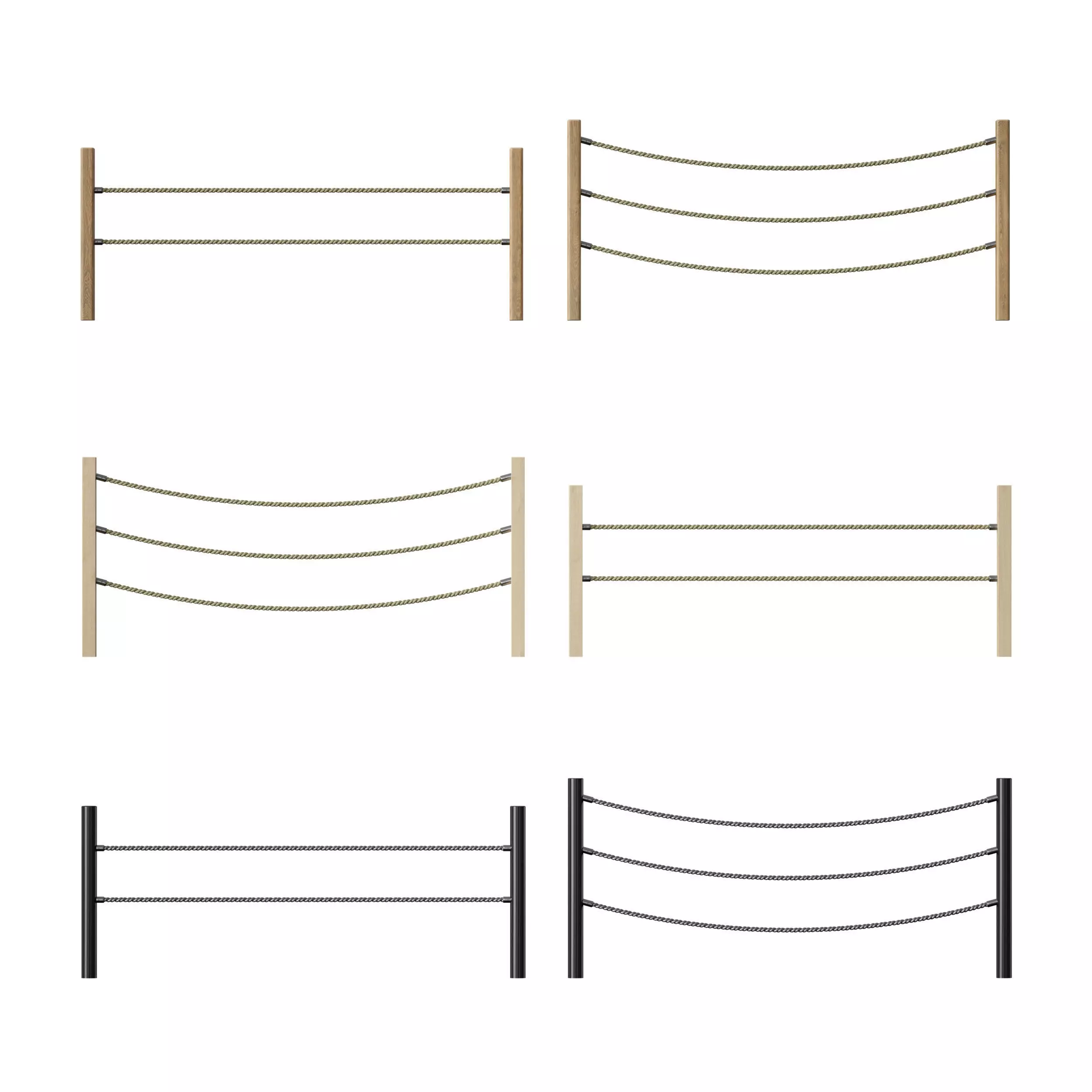 Rope fence constructor 3D model_0