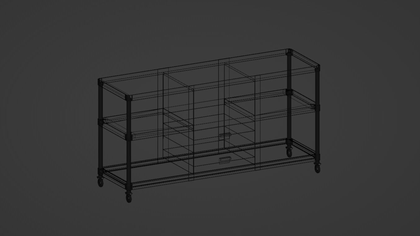 Industrial-style Media Console 3D model_4