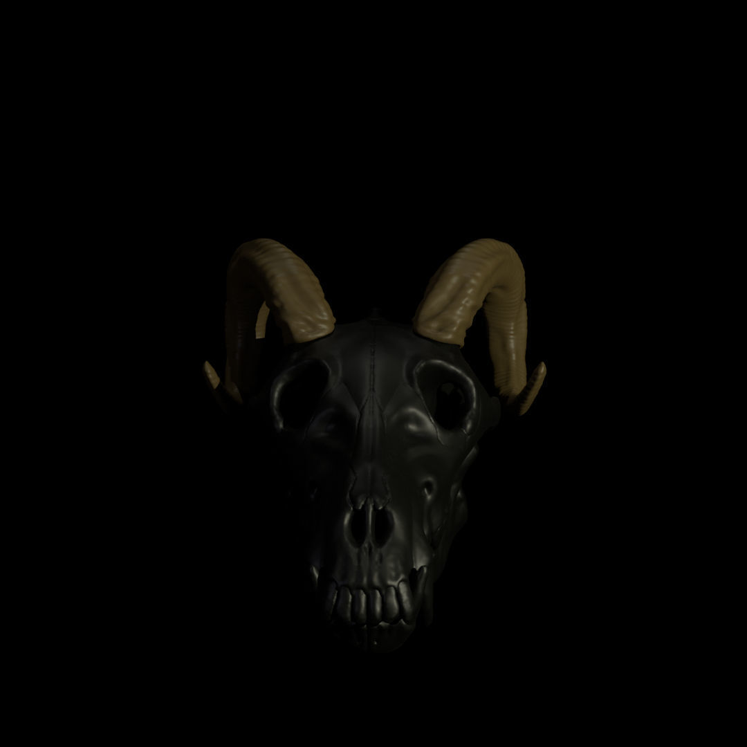 Ram Horns For Skull Pet Puppet 3D Print 3D print model_9