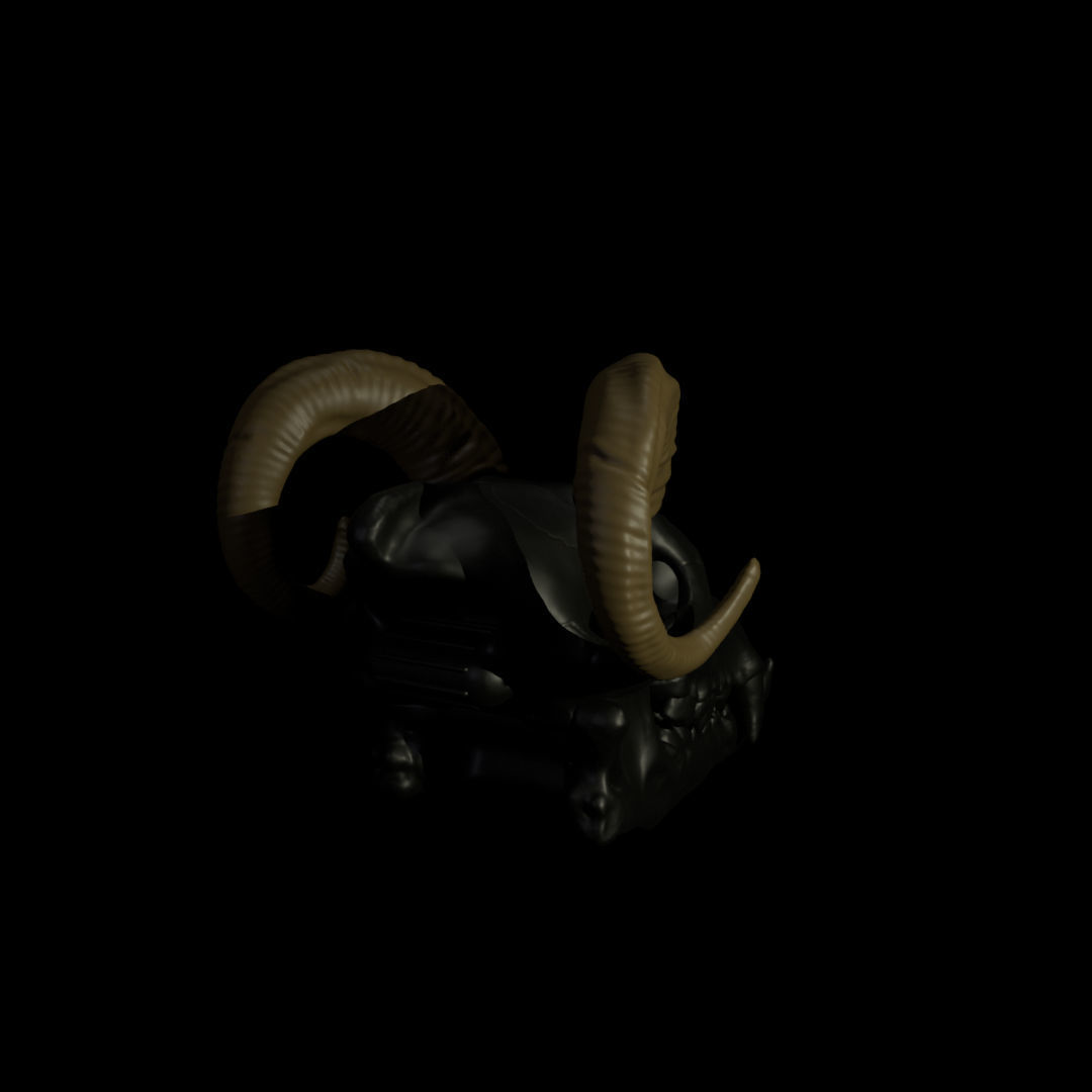 Ram Horns For Skull Pet Puppet 3D Print 3D print model_3