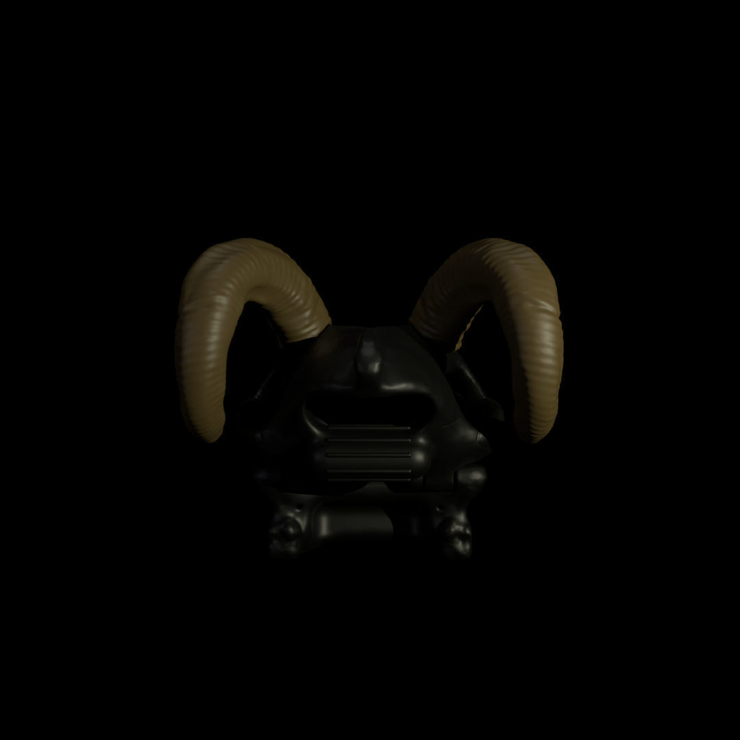 Ram Horns For Skull Pet Puppet 3D Print 3D print model_4