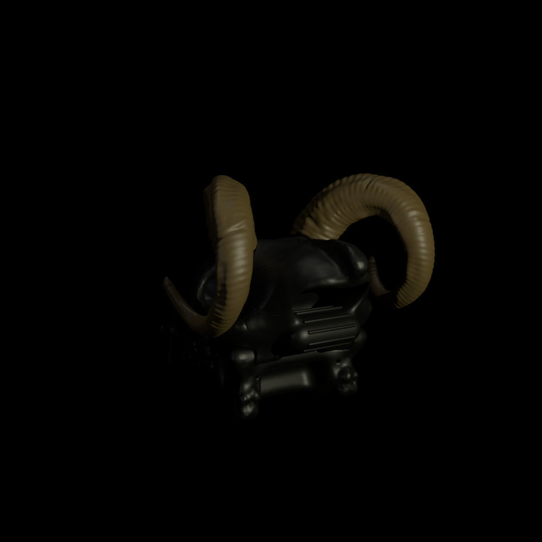 Ram Horns For Skull Pet Puppet 3D Print 3D print model_5