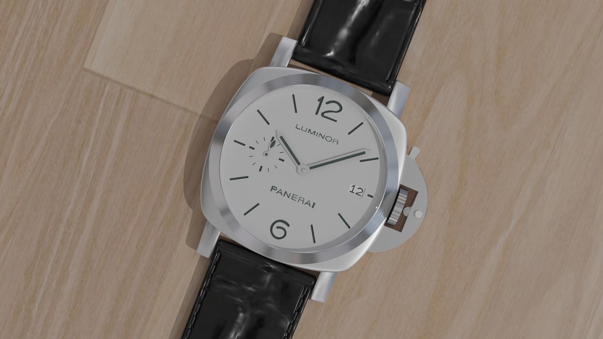 Panerai luminor Quranta swiss watch sliver 3D model_2
