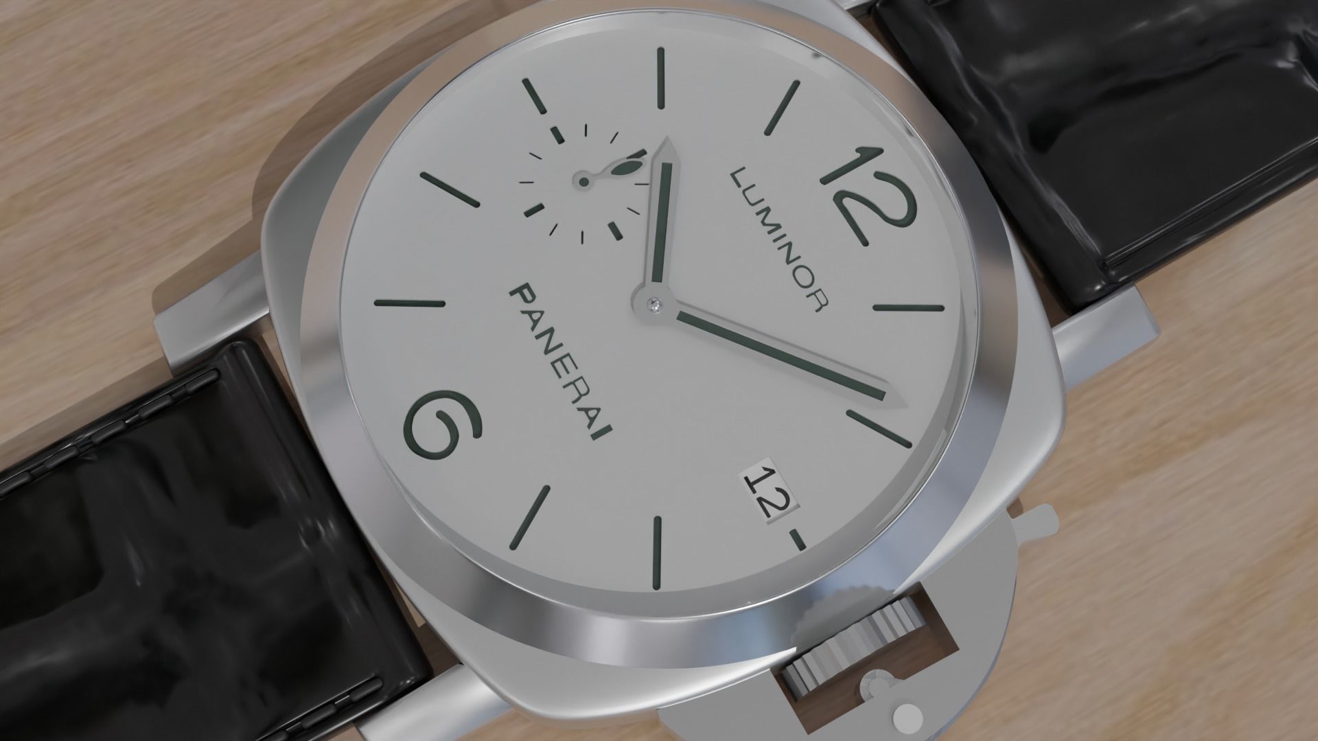 Panerai luminor Quranta swiss watch sliver 3D model_3