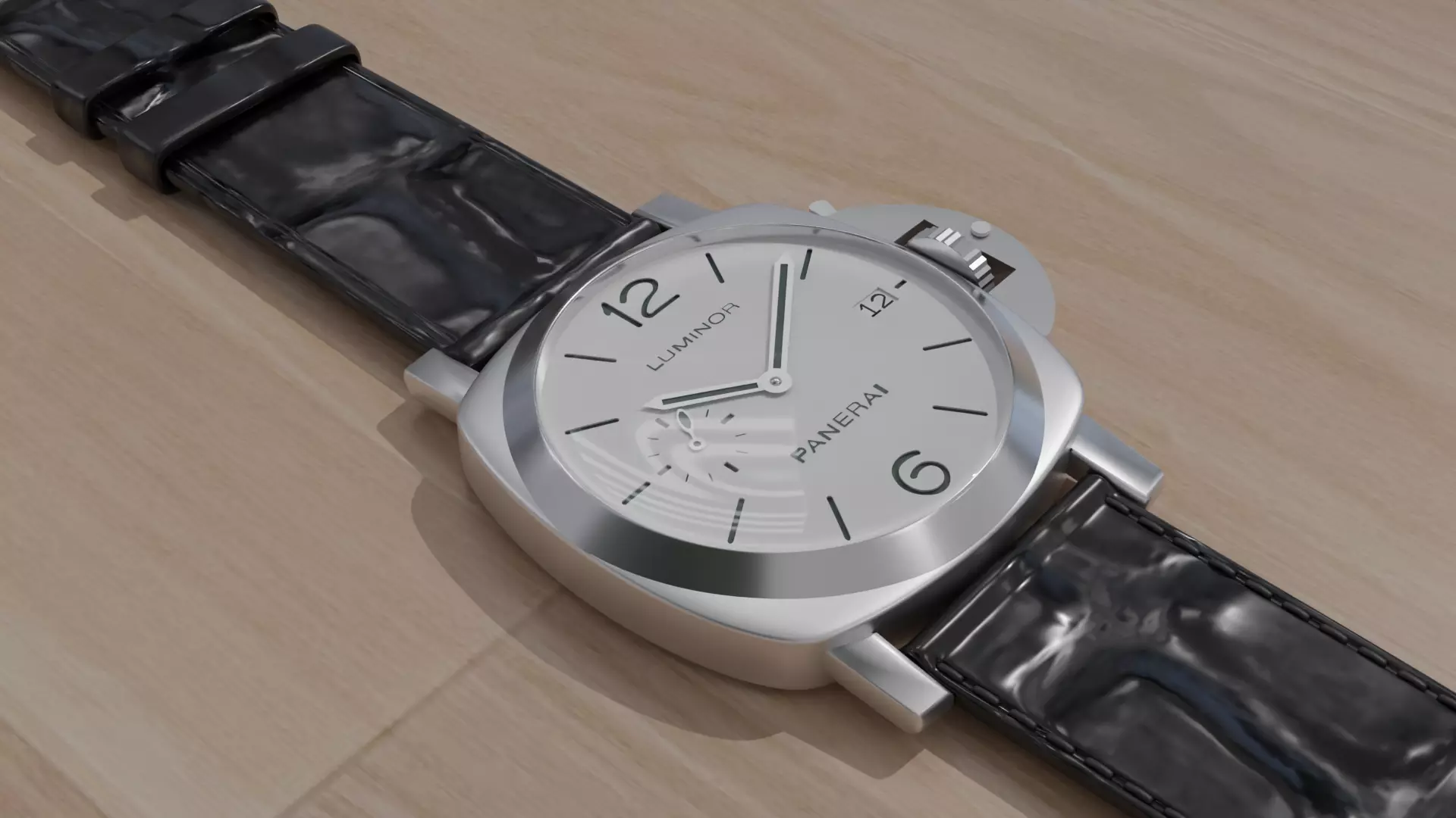 Panerai luminor Quranta swiss watch sliver 3D model_0