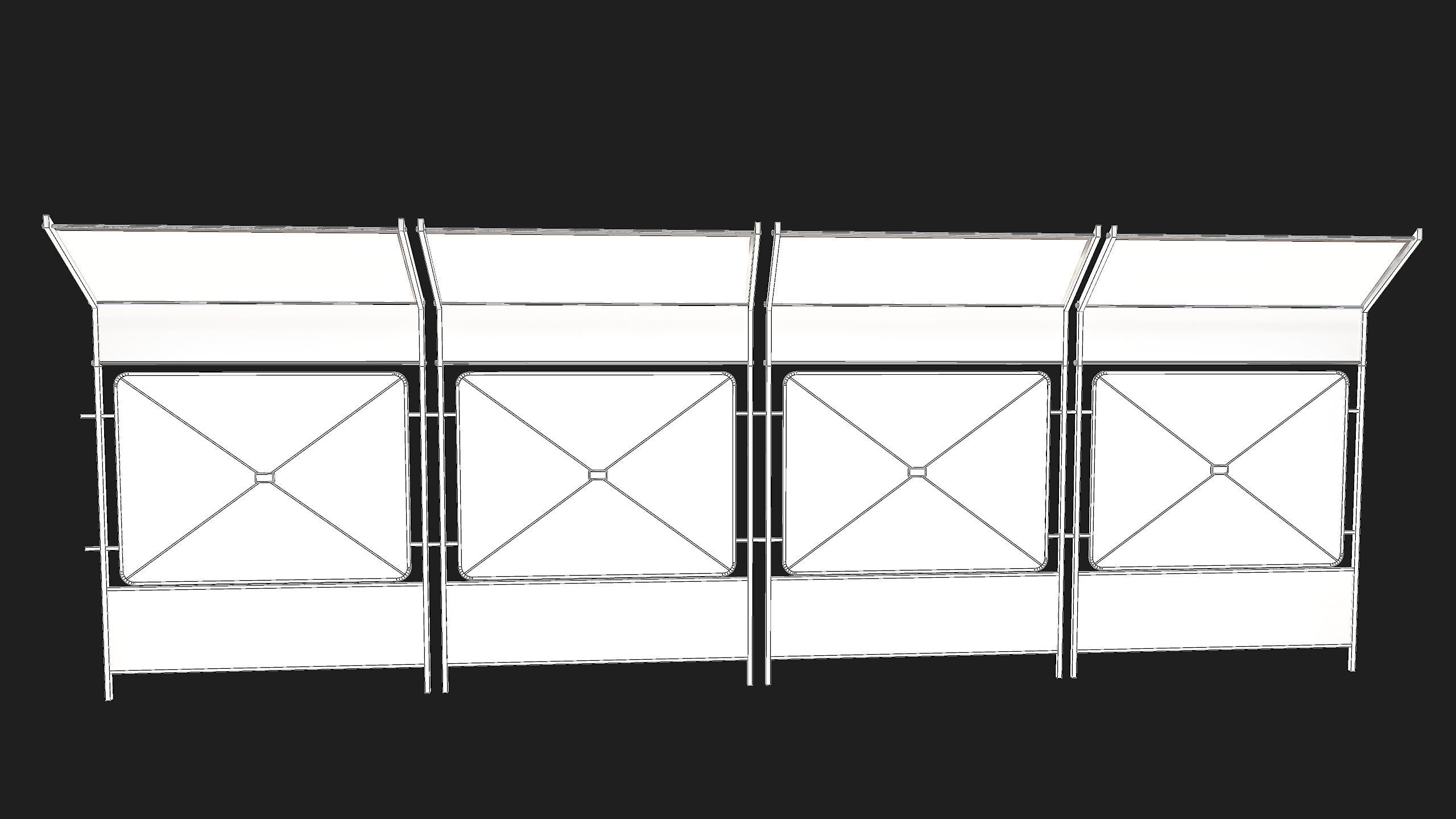 Wire Chain Link Fence Low-poly 3D model_8