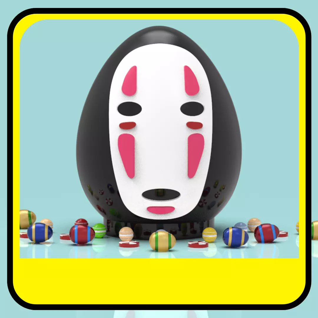 Kaonashi piggy bank or easter egg 3D print model_0