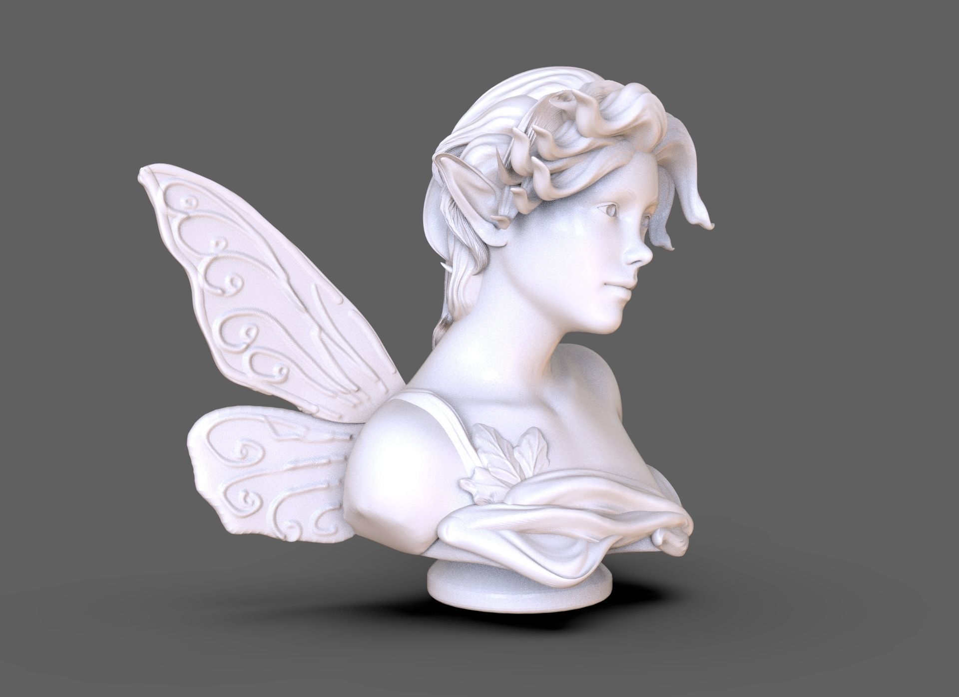 Fairy Bust 3D print model_4