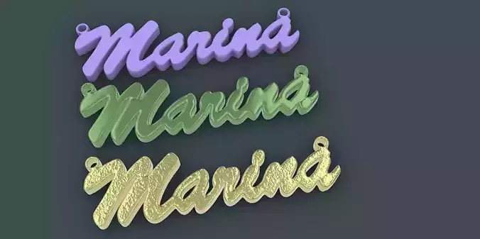 Marina name pendant 