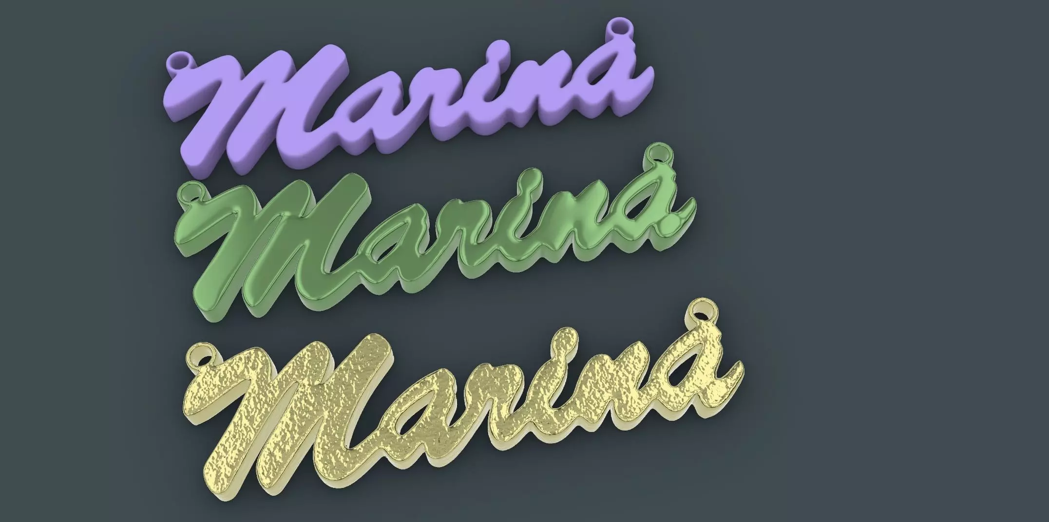 Marina name pendant 3D print model