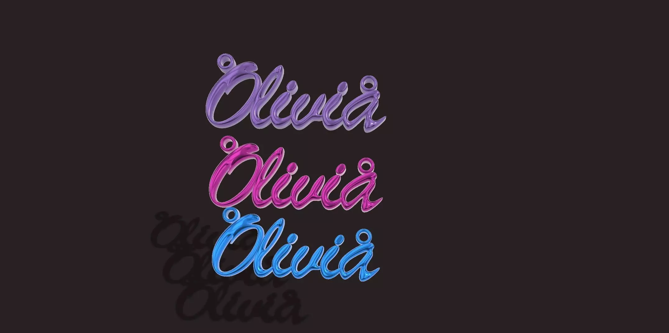 Olivia name pendant  3D print model_0