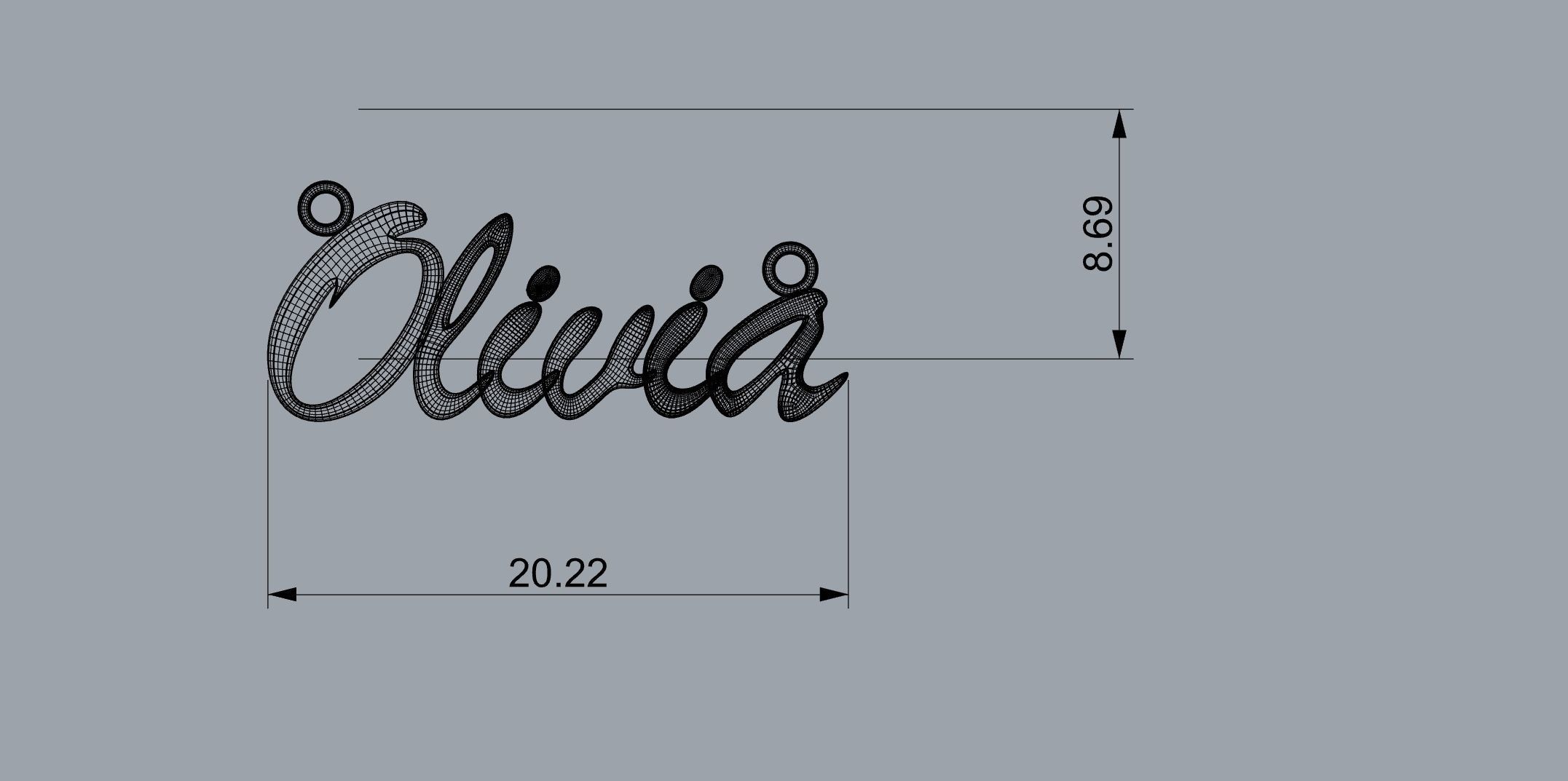 Olivia name pendant  3D print model_3