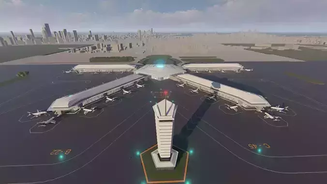Selendis Airport Exterior Design 3D model 3