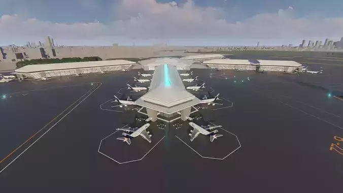 Selendis Airport Exterior Design 3D model 7