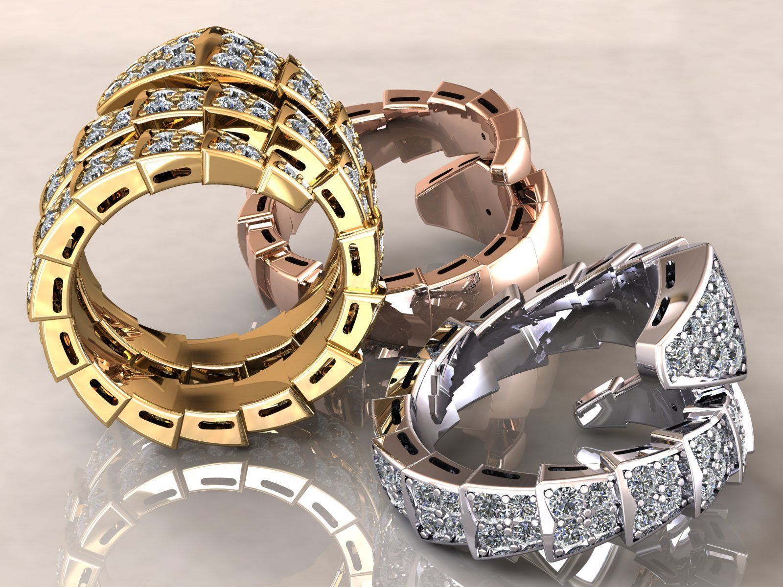 Snake Viper Ring  3D print model_1