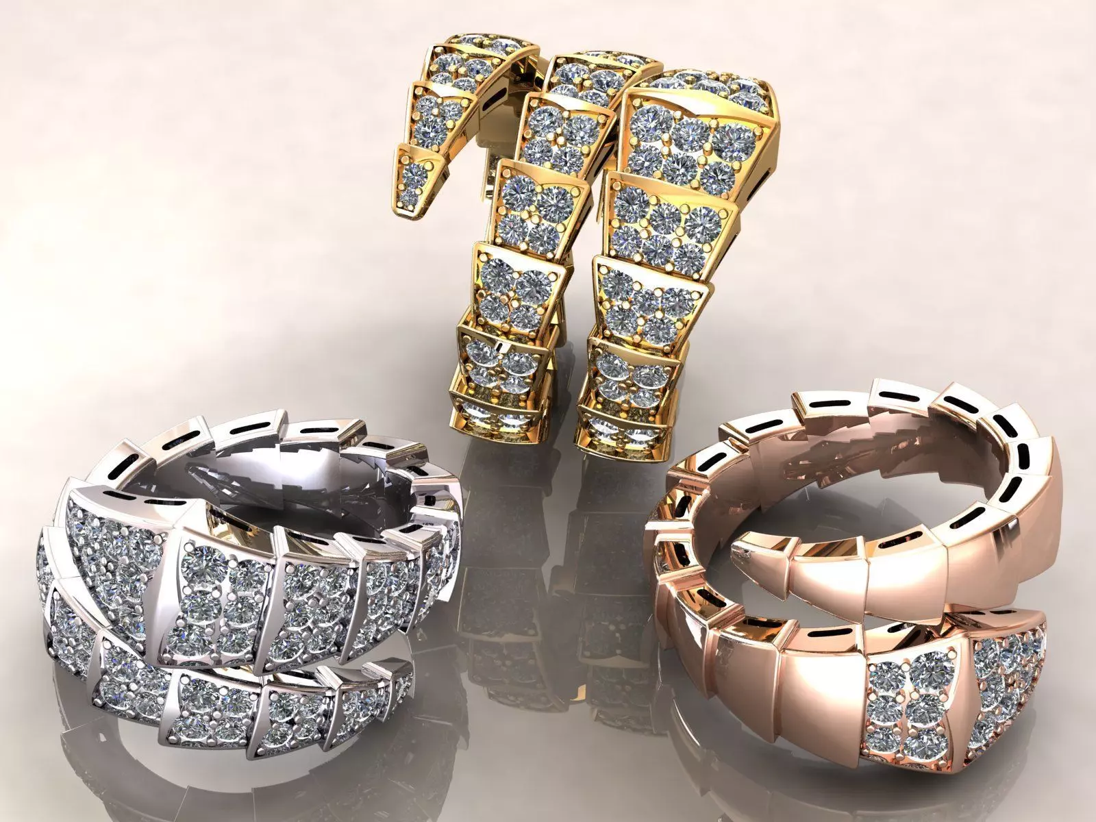 Snake Viper Ring  3D print model_0