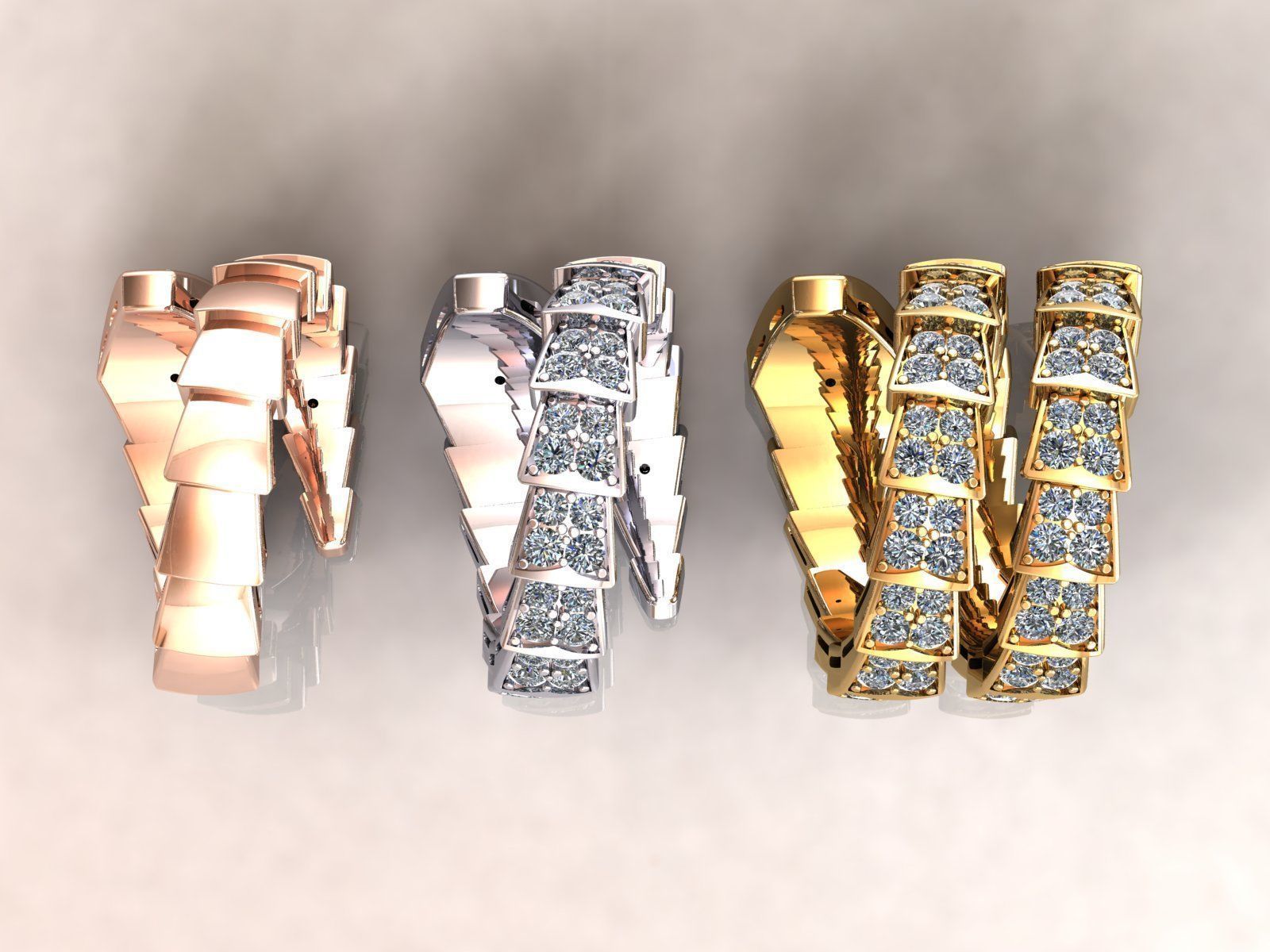 Snake Viper Ring  3D print model_2