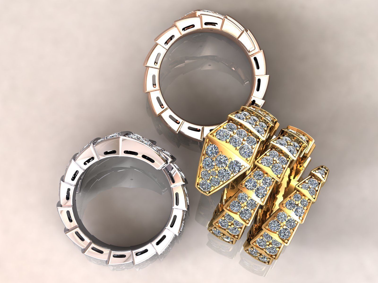 Snake Viper Ring  3D print model_6