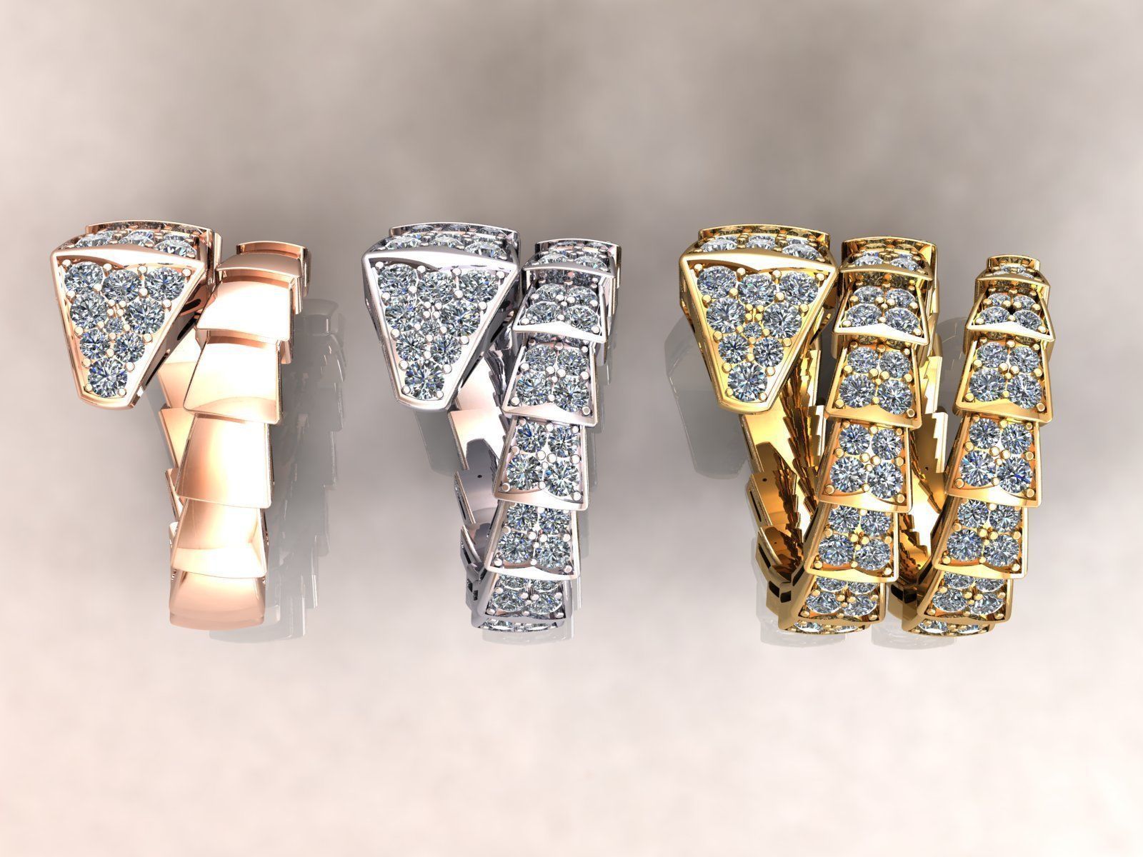 Snake Viper Ring  3D print model_3