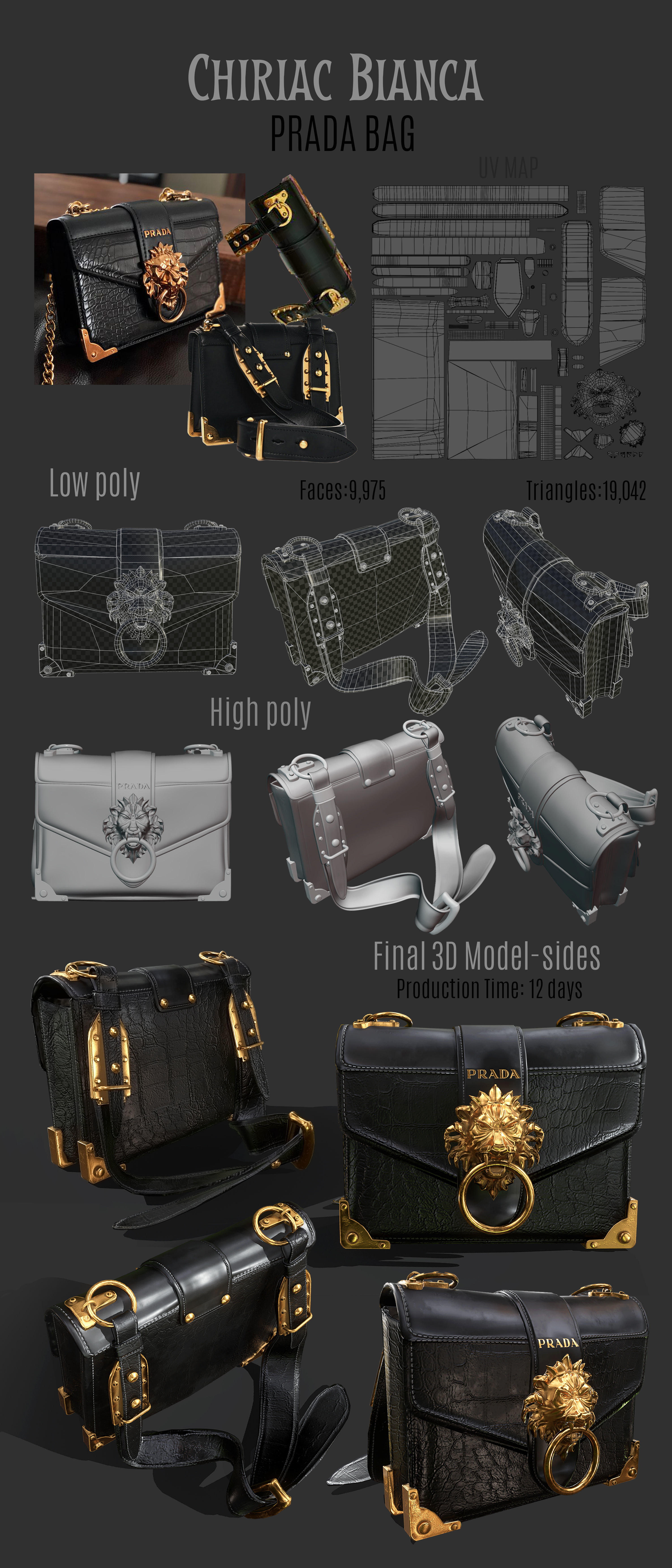 3D Prada Bag Low-poly 3D model_5